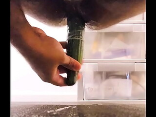 Riding a big thick cucumber