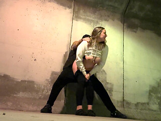 Wife Fucked Downtown After a Party Under a Bridge