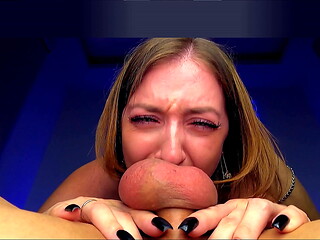 Swallowed the dick and Drained the Balls into her Mouth