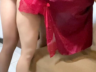 A slutty brunette always starves for sex with her horny man