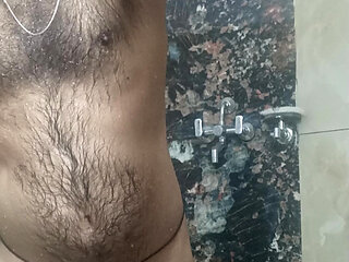 Desi man take shower