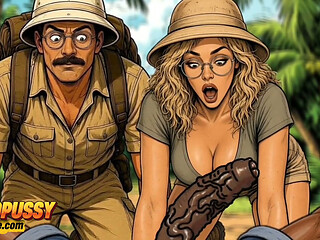 Extreme Blowjob and Fucking in the Jungle, White Wife and BBC