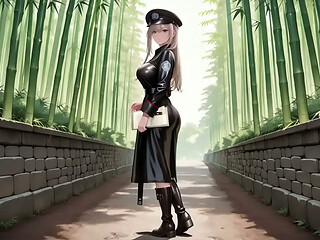 Bamboo Grove Secrets! Blonde Valkyrie'_s Undressing Moment, that high-slit black uniform is insane!