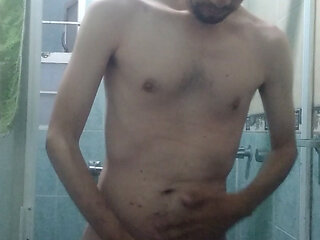 Masturbating before the shower