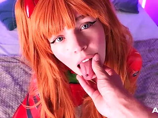 Asuka Langley Sucks a Fat Cock