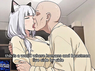 cat girl family sex with retired workers to reduce stress level(Yanineko Family) - ai hentai video