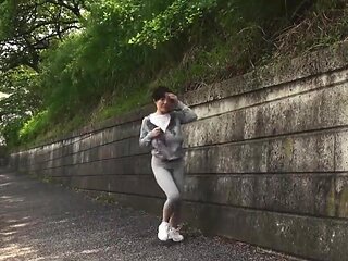 Nasty Japanese MILF is approached after her workout