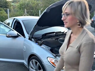 Busty MILF Mature Begs Mechanic to Pound Her