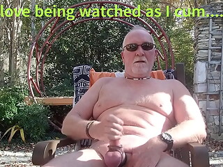 PoundinMyCock4U masturbates in front of 3 other guys at Nudist Campground