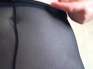 Black Nylon Pantyhose Tease and JOI