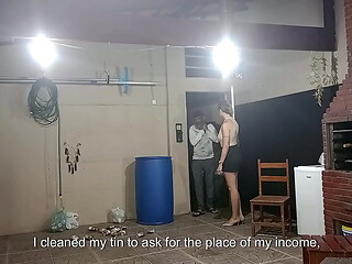 dirty beggar has a lucky day when asking for recyclables at the lady'_s house