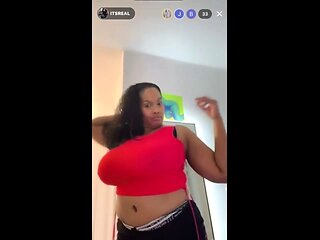 Black MILF with BIG boobs dancing and teasing