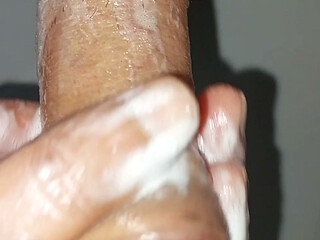 Stepdad and stepsister give me handjob in bathroom