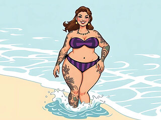 Ai Tattoo Art Curvy Bikini Women