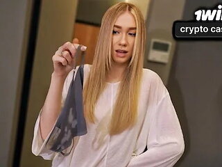 Hot Milf Caught Stepson Jerking on Her Panties  Sees Huge Cock & Begs Creampie!