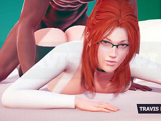 Thicc Redhead Professor Crawls Into Your Office Fantasy Glasses on, Shirt Tight, Attitude Naughty