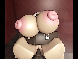 Bbc me folla muy duramente y hace rebotar mis tetas en roblox