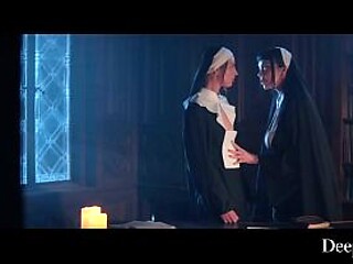 Deeper. Horny Nun Double Penetrated In Gangbang