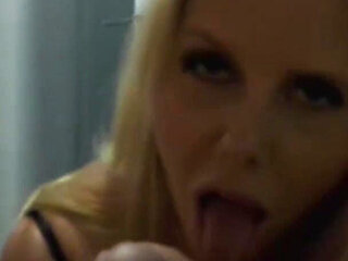 Mean MILF ends her evening jerking off a big dick