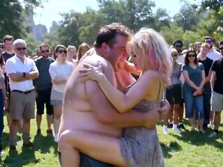 Public slut spreads joy and moans as crowd cheers kinky fun
