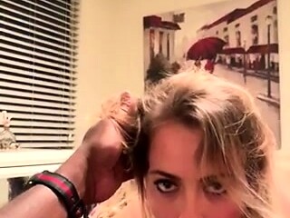 Big cock EXGF interracial busty geek coed blowjob
