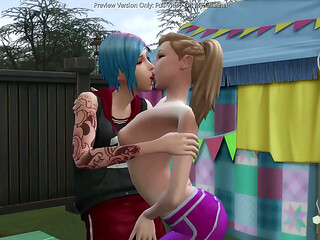 Blue Haired Emo Girlfriend Gets Her Pussy Licked During Yoga - sims 4 - 3D Hentai