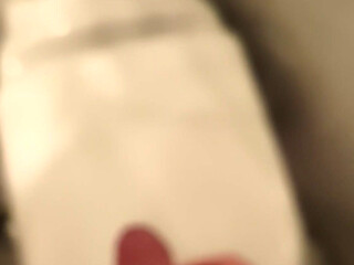Small penis masturbates and comes to the toilet
