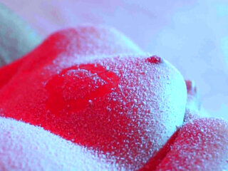 Snow Falling on My Tits and Pussy - Softcore Christmas Tease Closeup