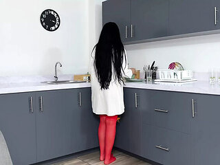 POV Fucking My Busty Stepmom Hard in Kitchen to Solve Her Problems - Stella Osorio