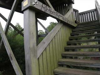 Risky public fuck on observation tower