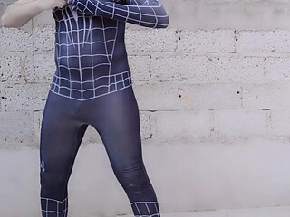 Spider-Man showing his ass on the roof