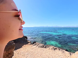 Blonde Teen Gets Her Shaved and Pierced Cunt Fucked on the Beach