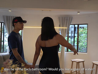 Group sex after trying to cheat on my ex-boyfriends- Amateur Foursome - Full