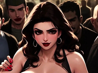 Big Tits Tifa Sucks Black Cock in Hot Cartoon Sex