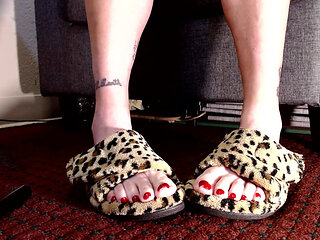 Toe Wiggling in Fuzzy Slippers