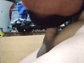 I place my ex-girlfriend's dirty boxers on my masturbator to simulate that I fuck her for the first time...
