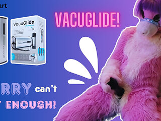 Pink furry Vicky Tart CANNOT GET ENOUGH of VacuGlide.