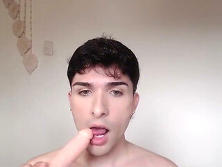 Young Gay Man Shoves a 24-centimeter Dildo up His Butt