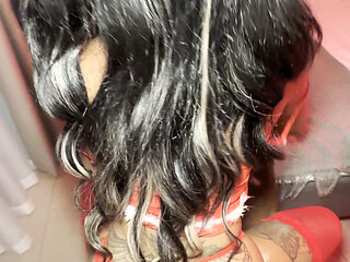 Oiled up Juicy Ass Riding a Dildo Like a Good Christmas Slut