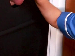 Student nurse gives gloryhole therapy