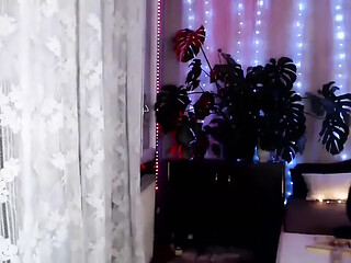 Dirty girl with strap-on dominates guy during live cam show