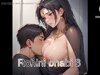 Hot Rohini bhabi gets down with a trio