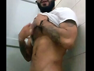 RISKY PUBLIC BATHROOM: Intense Session and Messy Finish (Adrenaline)