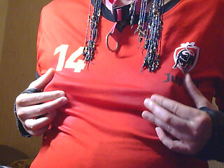 sissy sarah wet football t-shirt