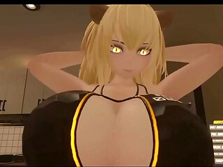 3D Cat Ears Blonde Breast Expansion Solo POV w/ Sound added