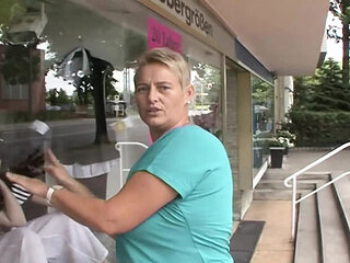 German Blonde Cougar Rides Massive Dick Hard in Rented Room - Big Boobs Cowgirl Sex