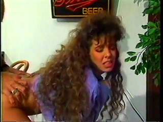 Big cock guy gets sucked by curly haired brunette before fucking her cunt