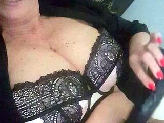 Hot brunette big boobs toying pink pussy