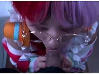 One Piece Diva Uta in Glasses Takes Him to Virtual Space for Gokkun Blowjob