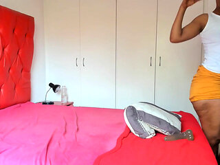 Intense anal masturbation, squirt in doggy